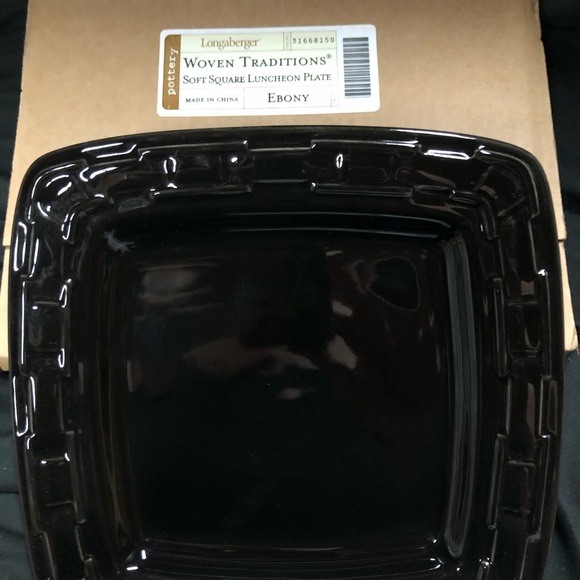 Longaberger Kitchen Longaberger Pottery Square Luncheon Plate Ebony
